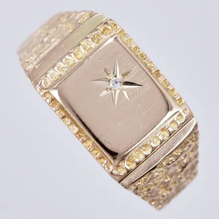Klackring med diamant 1xca 0,01ct, 14K Vikt: 6,1 g