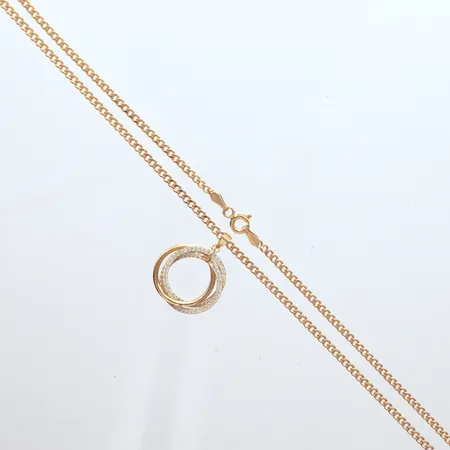 Kedja Pansar, Guldfynd, längd 50cm, bredd 2mm, hänge Ø17mm, 18k Vikt: 4,2 g