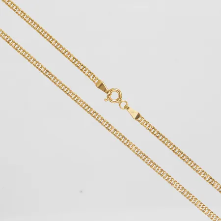Kedja manglad pansar, längd ca 45,5cm, bredd 2,2mm, 18K Vikt: 2,8 g
