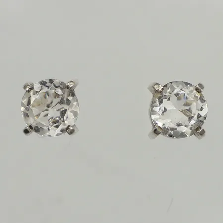 Ett par örhängen, bergkristaller, Ø12mm, saknar en snurrebuss, silver Vikt: 4,1 g