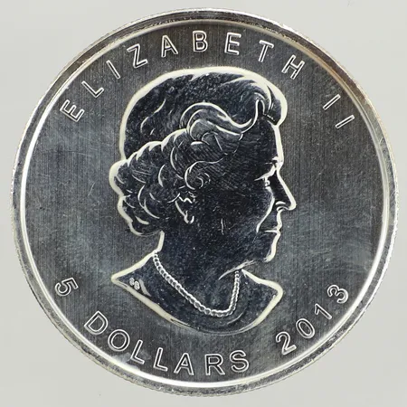 Mynt, Elizabeth II, 5 dollars 2013, Canada, plast fodral, fine silver 999/1000 silver,  Vikt: 31,3 g