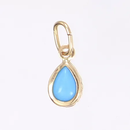 Hänge med turkos sten, 15x6mm, 14K Bruttovikt: 0,3g Vikt: 0,3 g