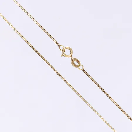 Kedja, Venezia, längd 53cm, bredd 1mm, något missfärgad, 18K Vikt: 0 g