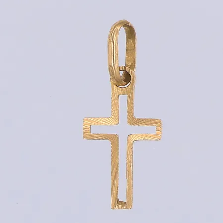 Hänge, kors, 22mm, kattfotstämpel, 18K Vikt: 0,8 g