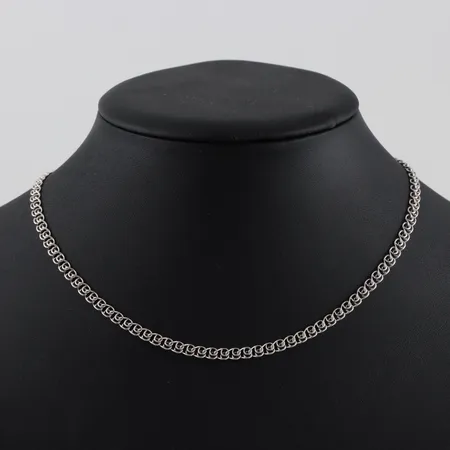 Collier, längd 41cm, bredd 4,1mm, silver  Vikt: 6,9 g