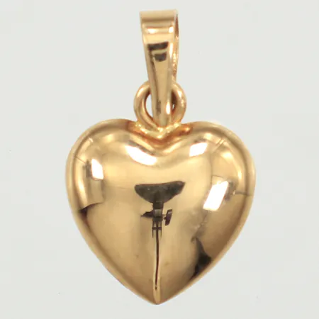 Hänge hjärta, längd 16mm inklusive ögla, bredd 10mm, GHA, 18K Vikt: 0,6 g
