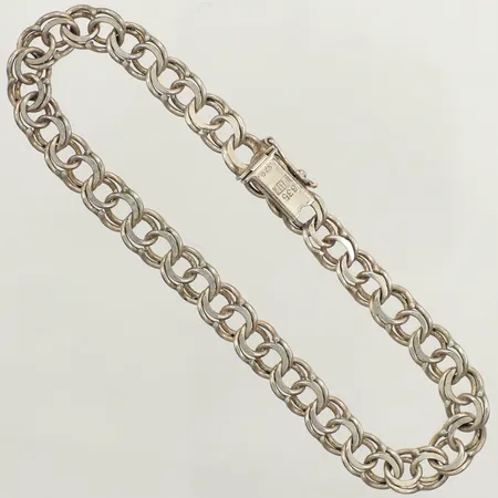 Armband Bismarck, längd 21cm, bredd 7mm, 835/1000 silver  Vikt: 12,7 g