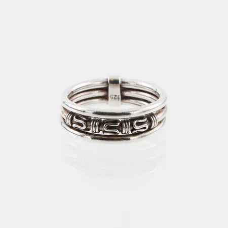 Ring, stl 17mm, bredd 6-7,5mm, silver Vikt: 3,9 g