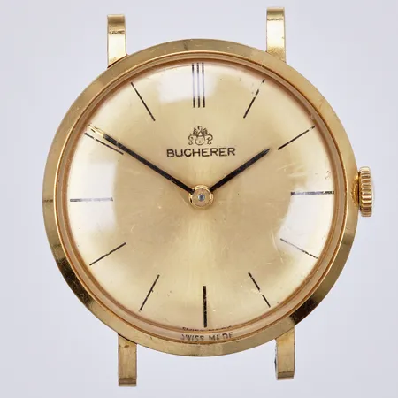 Damur Bucherer, manuell, ca 25mm, boettnr: 548 3, buckla på bakboetten, 18K, bruttovikt: 10,2g Vikt: 10,2 g