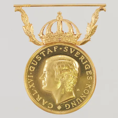 Medalj 23K , Ø27mm, "För nit och redlighet i rikets tjänst" graverad, 13,5g.