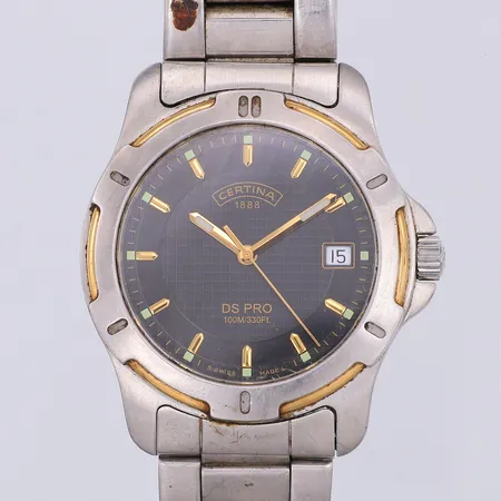 Herrur Certina, DS pro, quartz, Ø38mm, stål, står still, viklås, ca 21cm