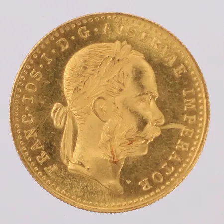 Mynt, Ø20mm, 1 Ducat, Österrike-Ungern, Franz Joseph I, 1915, 23K Vikt: 3,5 g