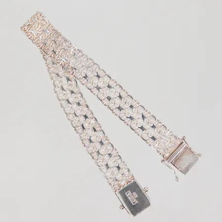 Armband X-länk med stav, ca 19cm, bredd 11,2mm, GHA Silver 925/1000  Vikt: 18,1 g