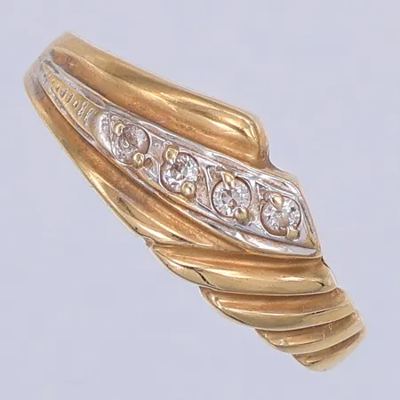 Ring, vita stenar, stl 17¼, 14K Vikt: 2 g