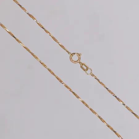Kedja, längd 44,5cm, bredd 1,0mm, tvåfärgad, 14K Vikt: 2,1 g