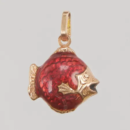 Hänge Fisk, bredd: 12,0mm, 18K 1,1g.