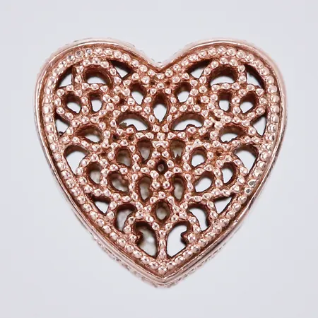 Berlock, Hjärta, Pandora, längd: ca 1,2cm, bredd: ca 6mm, förgylld metall