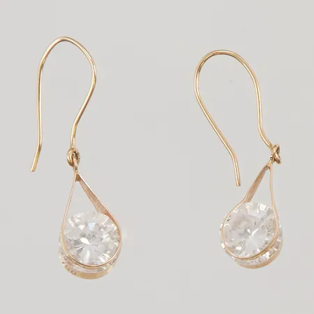Örhängen ett par med stenar, 2,5cm, 14K 1,8g.