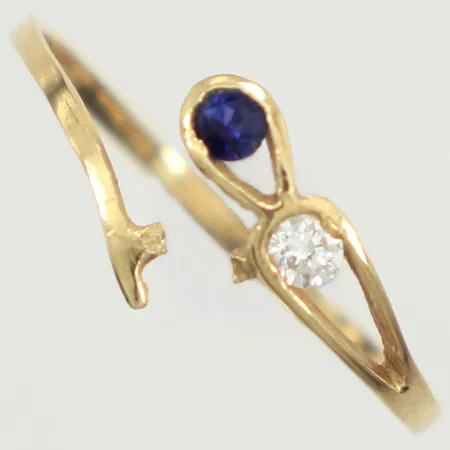 Ring med stenar, defekt, avklippt skena, 14K  Vikt: 0,8 g