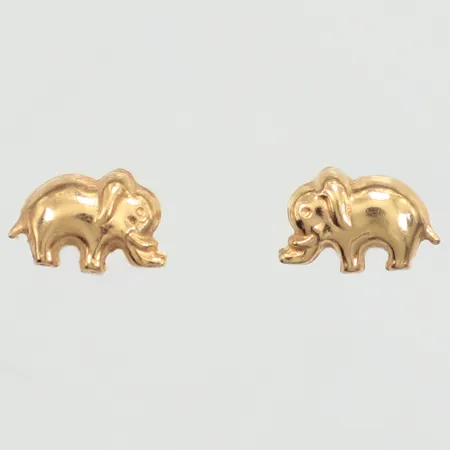 Ett par örhängen elefanter, längd 4,9mm, bredd 7mm, 18K Vikt: 0,5 g