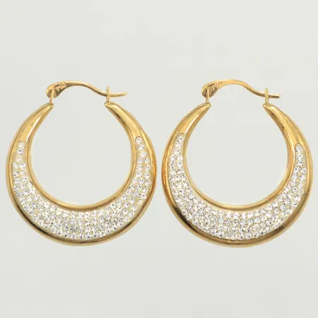 Ett par örhängen med kristaller, Ø22mm, bredd 5,3mm, GHA, 18K  Vikt: 3,5 g