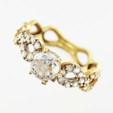 Ring, vita stenar, stl 17, bredd 2,5-6,5mm, 18K Vikt: 3,3 g