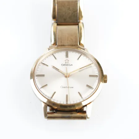 Herrur Omega Genéve, manuell, 33mm, m gulmetallänk, 14k