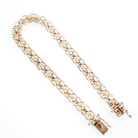 Armband x-länk m stav, 20cm, bredd 6mm, 18k Vikt: 13 g