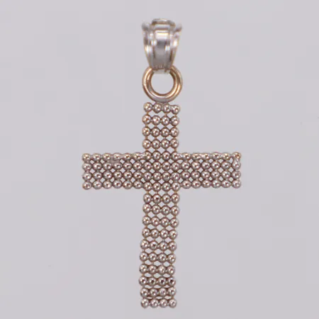 Hänge, kors, längd 29,8mm, bredd 16,6mm, vitguld, 14K Vikt: 0,9 g