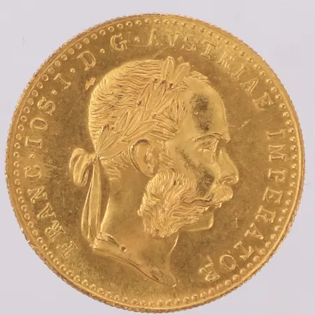 Mynt, Ø20mm, 1 Ducat, Österrike-Ungern, Franz Joseph I, 1915, 23K Vikt: 3,5 g