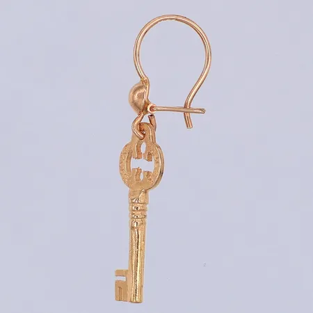 Örhänge, udda, Gammelstads nyckel, Luleå 500år, 36mm, 18K Vikt: 1,7 g