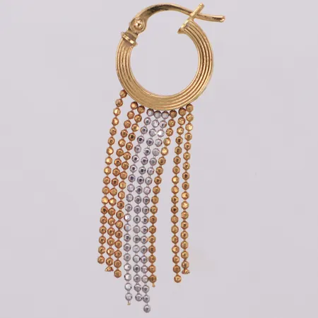 Ett udda örhänge, längd 39,0mm, bredd 12,3mm, rödguld/vitguld, 18K Vikt: 1,4 g