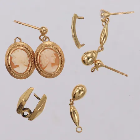 Diverse guld, defekt, stenar, camé, 18K Vikt: 4,6 g