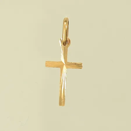 Hänge, kors, längd 20mm inkl ögla, bredd 9mm, 18K, 0,4g Vikt: 0,4 g