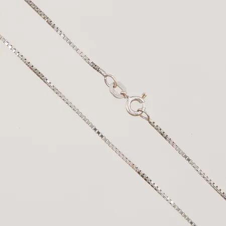 Kedja, Venezia vitguld, 38cm, bredd: 1mm, 18K, 3,2g.