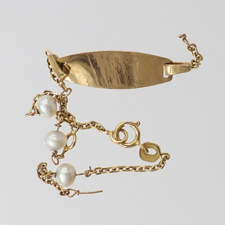 Guldskrot, pärlor, defekt, 9K.  Vikt: 1 g