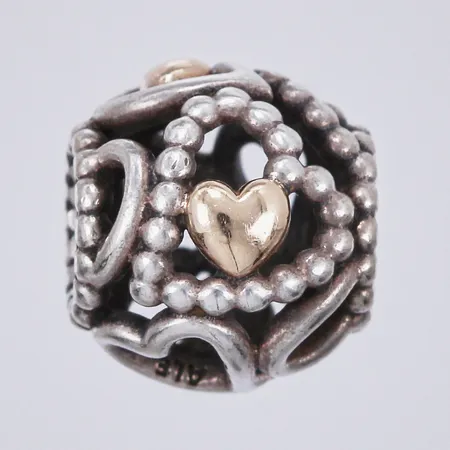Berlock Hjärta, Pandora, Ø ca10mm, 925/1000, silver   Vikt: 2 g