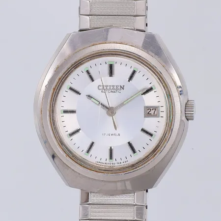 Herrur Citizen 6000, automat, Ø36mm, datum, flexband, en repa på glas