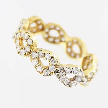 Ring, vita stenar, stl 17¼, bredd 5mm, stenar saknas, 18K Vikt: 2,9 g