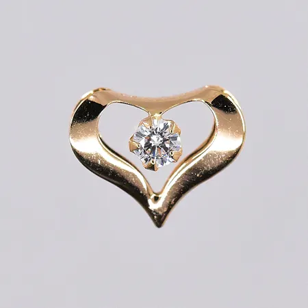 Hänge med vit sten, stl 9x11mm, GHA, 18K Vikt: 0,3 g