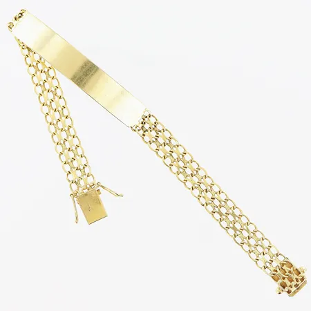 Armband X-länk med platta, 18cm, bredd 8mm, 18K Vikt: 12,8 g