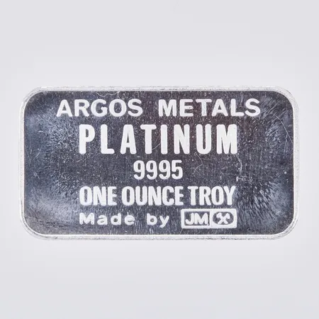 Tacka ARGOT MADE IN ENGLAND, 999,5/1000 platina Vikt: 31,1 g
