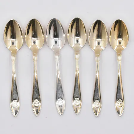 6 moccaskedar, modell Skytte, längd 11,2cm, schatull, 830/1000 silver Vikt: 84,6 g