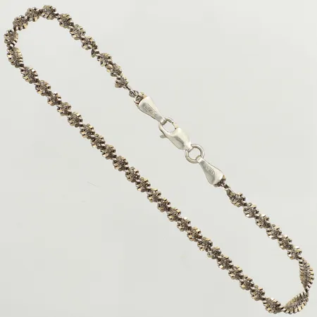 Armband, längd 19,5cm, bredd 3,3mm, skevt, skadat, Guldfynd, 925/1000 silver Vikt: 3,8 g