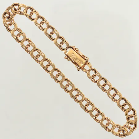 Armband Bismarck, längd 20cm, bredd 6,3mm, år 1965, 18K  Vikt: 11,7 g