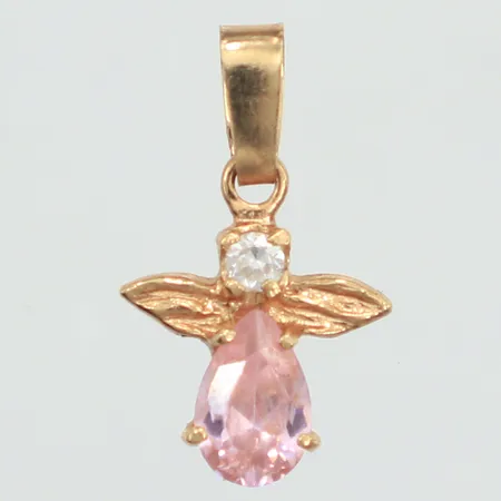 Hänge ängel, stenar,  längd 15mm, bredd 9,3mm, 14K  Vikt: 0,5 g