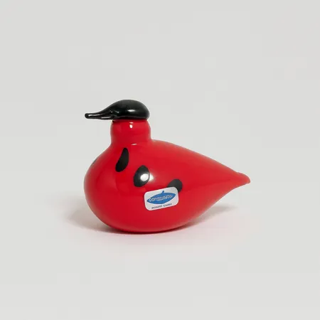 Fågel munblåst, från kollektionen "Birds By Toikka" Eldfågel, Signerad O.Toikka Nuutajärvi, mått Höjd: 7,5cm, längd: 10cm