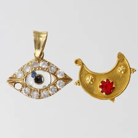 Guldskrot, defekt, sten, 14K.  Vikt: 3,1 g