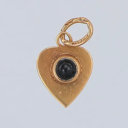 Hänge, hjärta, blå sten, 15mm, 18K Vikt: 0,6 g