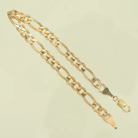 Armband figaro, 20cm, bredd 6,0mm, armband i 9K,  lås i 14K,  9K/14K Vikt: 8,9 g